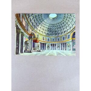 Vintage Rome Italy Pantheon Interior Postcard Fotorapidacolor Terni #284